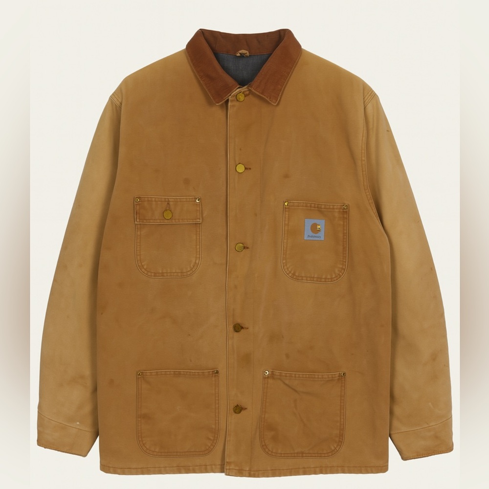 Vintage Carhartt quilt lined corduroy collared duck chore jacket sz 2X or 3X men